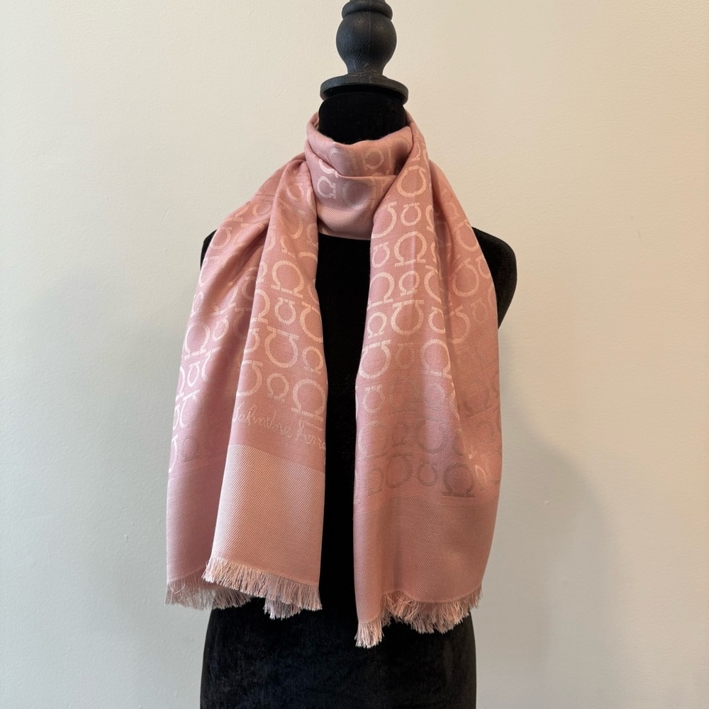 Authentic Salvatore Ferragamo Blush Pink Scarf
